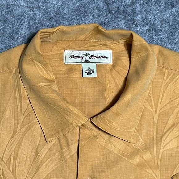 Tommy Bahama 100% Silk Camp Shirt Men's M Orange Button Up Floral Tropical - Picture 8 of 16